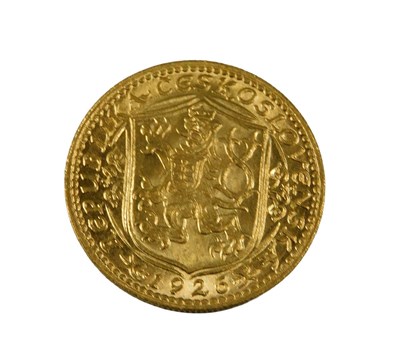 Lot 108 - A Czech gold one dukat coin 1926.