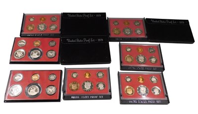 Lot 117 - Various coins, United States proof sets 1979...