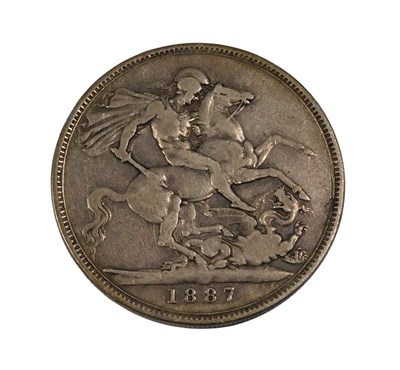 Lot 128 - A Queen Victoria silver crown coin 1887.