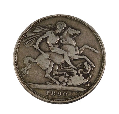 Lot 129 - A Queen Victoria silver crown coin 1890.