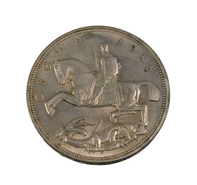 Lot 130 - A George V silver crown coin 1935.