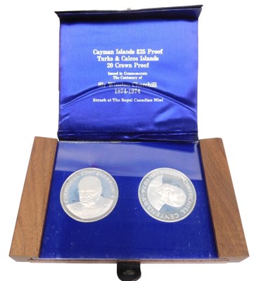 Lot 143 - Coins, a Cayman twenty five dollar proof, and...