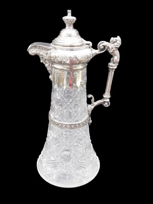 Lot 892 - An early 20thC silver-plated and cut glass...
