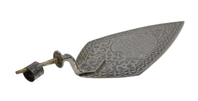 Lot 869 - A Victorian silver ceremonial trowel, with an...