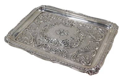 Lot 871 - A late Victorian silver dressing table tray,...