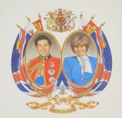 Lot 916 - A print of Prince Charles and Lady Diana...