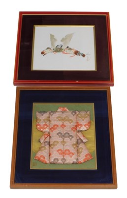 Lot 931 - Japanese School. Raised embroidery silkwork,...