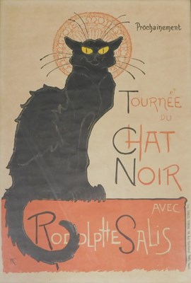 Lot 942 - Verneau Tournee du Chat Noir. Black cat print,...