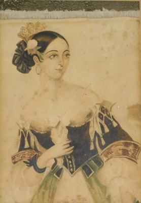 Lot 970 - 19thC School. Figure of a lady dressed in...