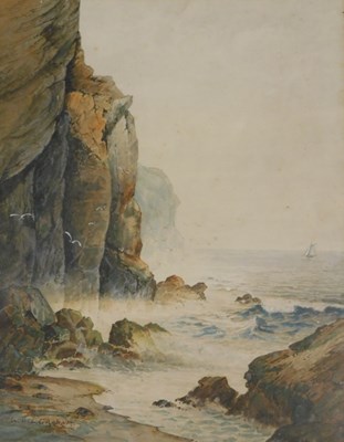 Lot 972 - W W L Graham (19thC School). Stormy seas,...