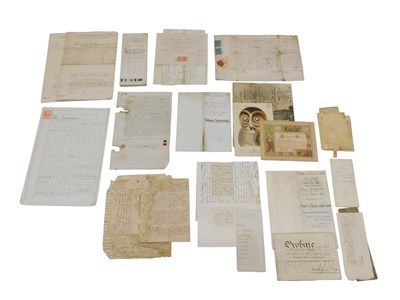 Lot 980 - Ephemera, to include an early 18thC indenture...