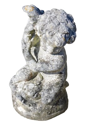 Lot 989 - A stone garden ornament, early 20thC, heavily...