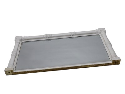 Lot 1011 - A 19thC overmantel mirror, of rectangular form,...