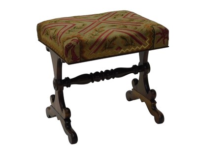 Lot 1026 - A late 19thC mahogany piano stool, the...