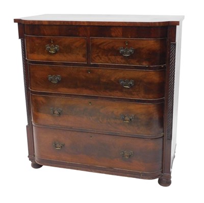 Lot 1028 - A late William IV mahogany and flame mahogany...