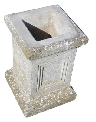 Lot 992 - An early 20thC stone garden plinth, of square...