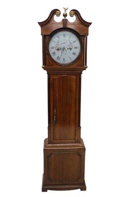 Lot 1050 - A 19thC oak longcase clock, with Scottish...