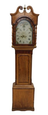 Lot 1052 - A 19thC oak and mahogany country longcase...