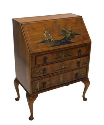 Lot 1055 - A 20thC Oriental style bureau, the fall with...
