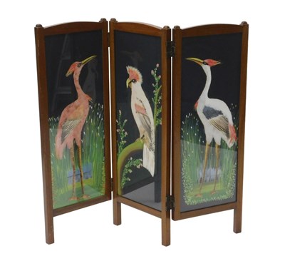Lot 1067 - An early 20thC mahogany framed three fold...