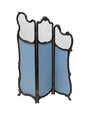Lot 1071 - A Victorian three fold screen, with heavily...