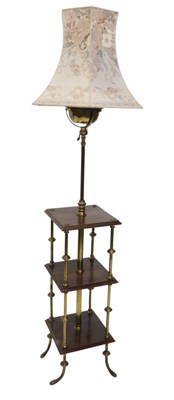 Lot 1083 - A late 19thC etagere lamp table, in the...
