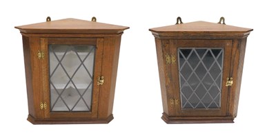 Lot 1087 - An oak hanging cabinet, of small proportion,...