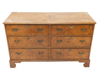 Lot 1105 - A principally 18thC walnut chest, the...