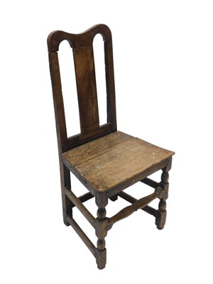 Lot 1114 - A 19thC oak occasional chair, with arched top,...