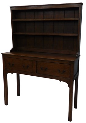 Lot 1126 - A 19thC oak dresser, of small proportion, the...