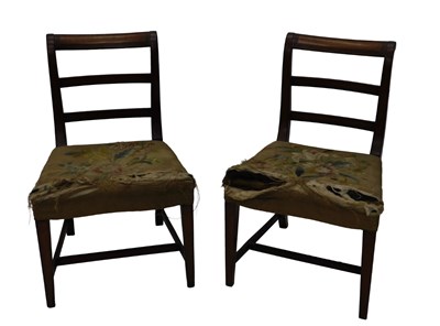 Lot 1127 - Two 19thC mahogany framed dining chairs, each...