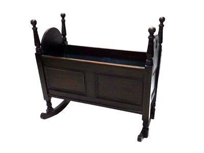 Lot 1128 - A late 19thC mahogany framed child's crib, of...