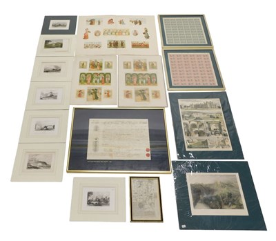 Lot 1145 - Various stamps, ephemera, prints, etc., a...