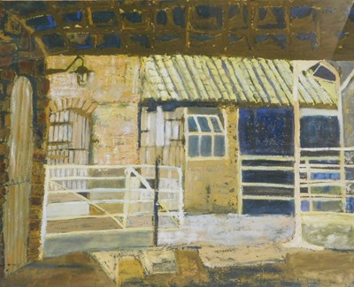 Lot 953 - 20thC School. Gate before buildings, mixed...