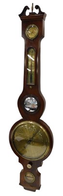 Lot 1178 - A 19thC five dial wheel barometer, with 20cm...